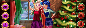 Ladybug and Elsa Xmas Selfie